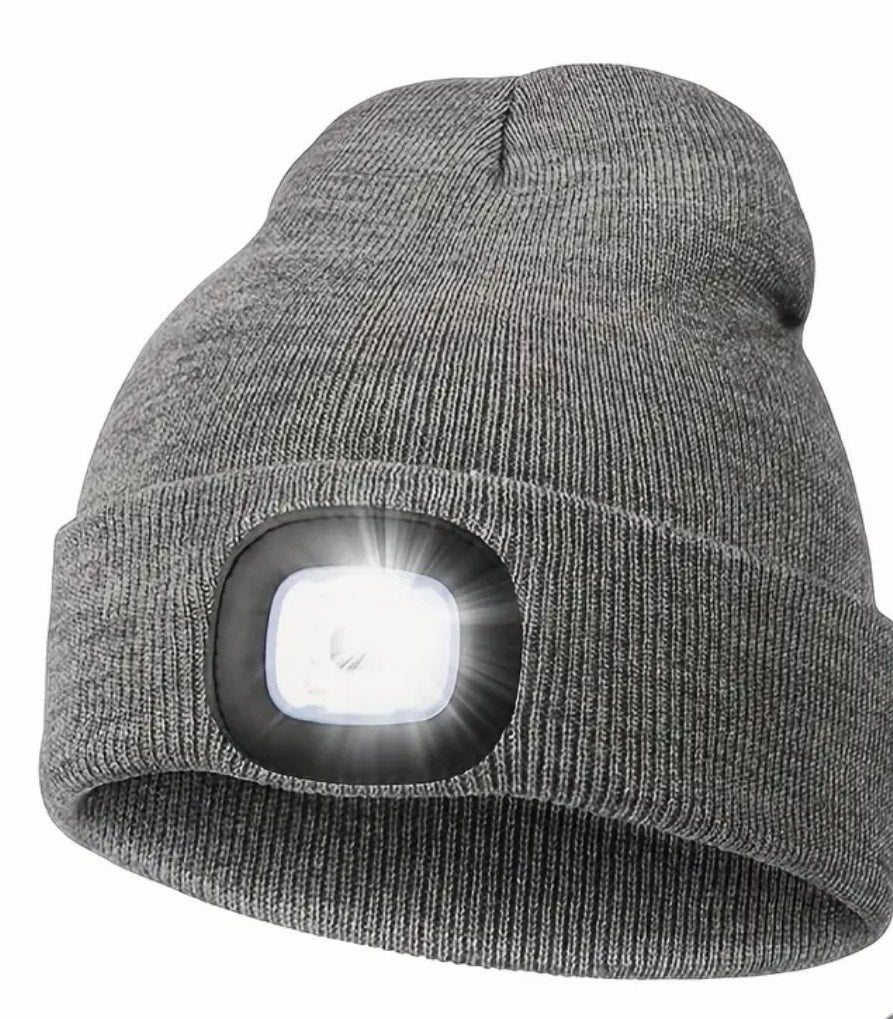 Beanie Hat with LED Rechargeable Light