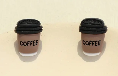 Stud Earrings - Coffee