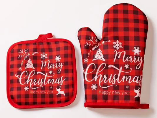 Christmas Oven Mitt and Pad Duo