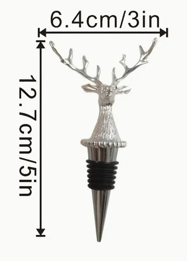 Silver Reindeer Wine Stopper