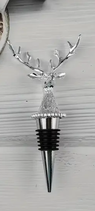 Silver Reindeer Wine Stopper
